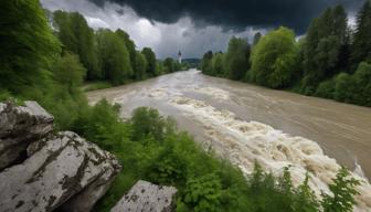 Dauerregen endet und die zweithöchste Hochwasser-Warnstufe tritt an einem Ort in Kraft