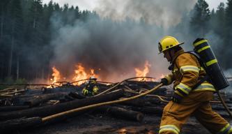 Feuerwehr kämpft gegen Vollbrand nach verheerendem Blitzeinschlag in Sägewerk